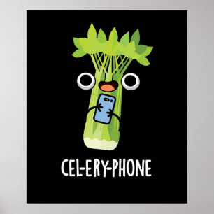 Poster Celeiro Celular Engraçado Aipo Engraçado Veggie Pu