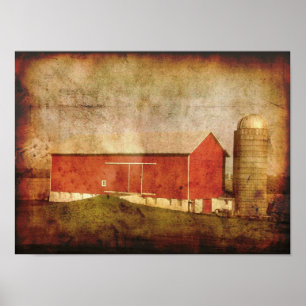 Pôster Celeiro-poster velho de Wisconsin