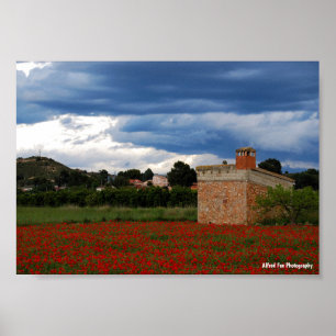 Poster Celeiro Rural em Campo de Papoulas