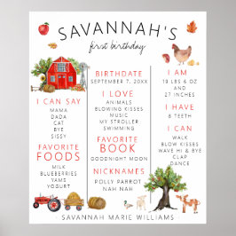 Poster Celeiro Vermelho | Cartaz de marco de primeiro ani