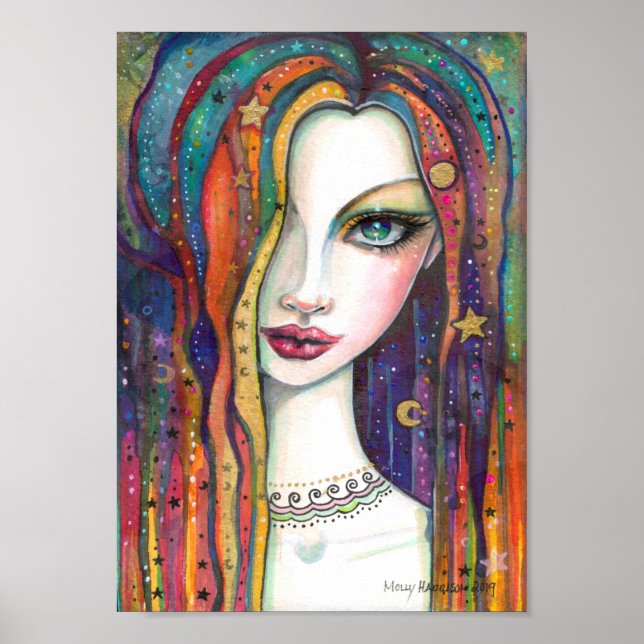 Poster Celestia Bohemian Celestial Girl por Molly Harriso (Frente)