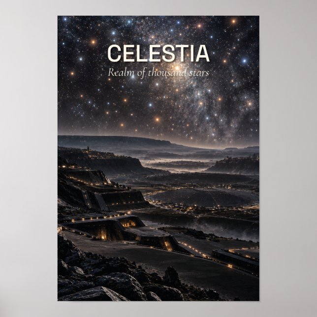 Poster Celestia — Stellar Observatory World (Frente)