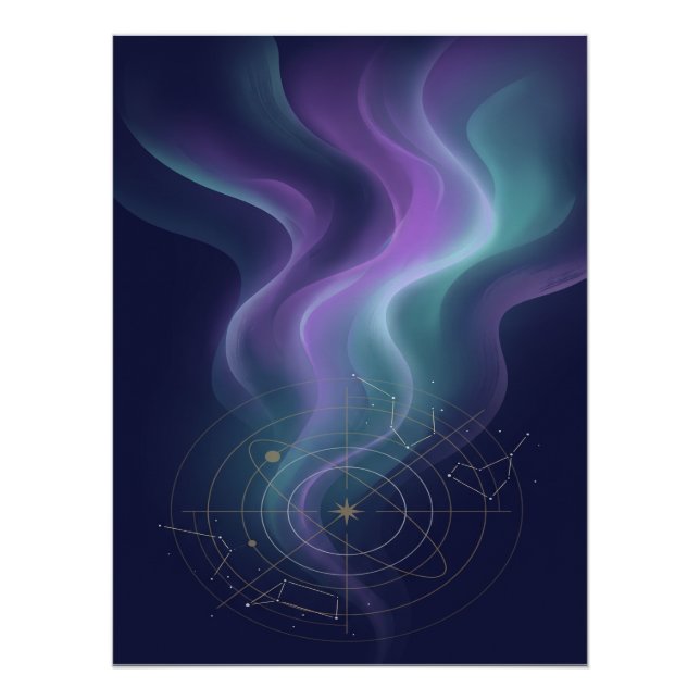Pôster Celestial Aurora Constellation Wall Art (Frente)