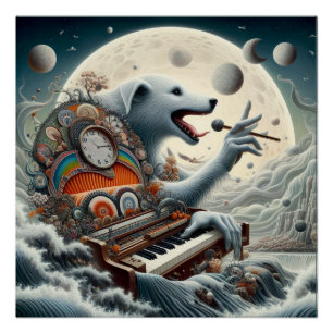 Pôster Celestial Canis Pianist