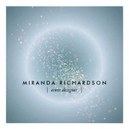 Pôster Celestial Confetti Brilho Azul