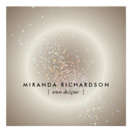 Pôster Celestial Confetti Brilho Dourado