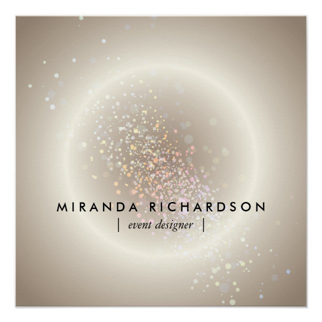 Pôster Celestial Confetti Brilho Dourado (Frente)