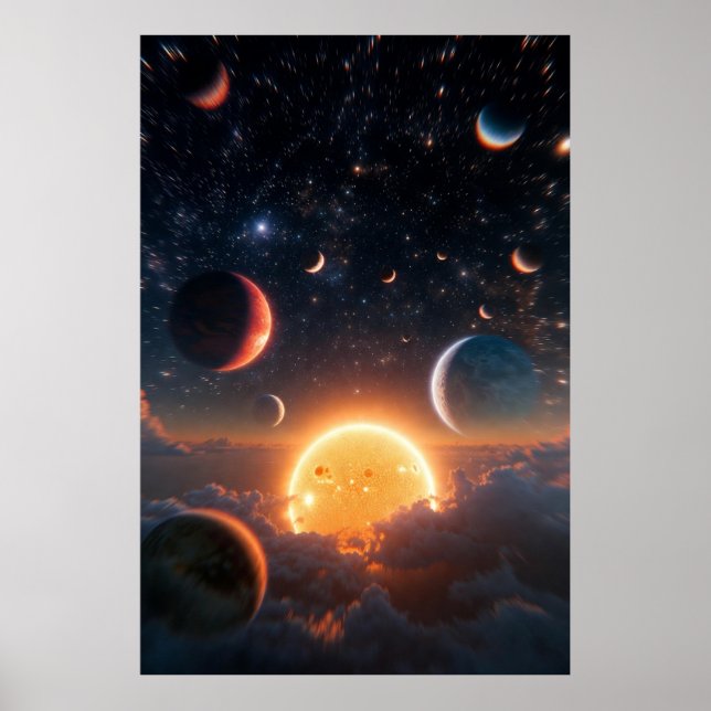 Poster Celestial Dawn Above the Cloud Sea (Frente)
