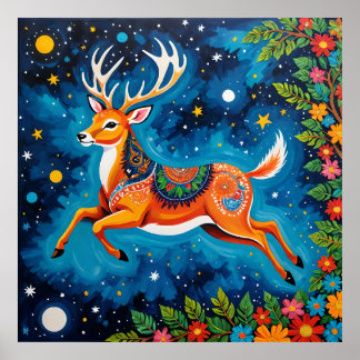 Poster Célestial Deer - Arte das Orelhas