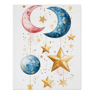 Pôster Celestial Dreams Watercolor