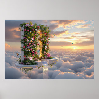 Poster Celestial Garden: Where Waters Meet the Sky