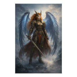 Pôster Celestial Guardian Angel – Epic Fantasy Poster