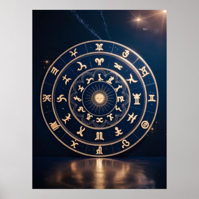 Poster Celestial Harmonia: Sinfonia de Zodiac Mandala (Frente)