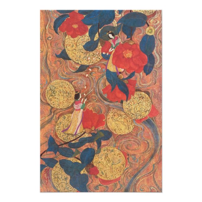 Pôster Celestial Journey in Gold and Camellia (Frente)