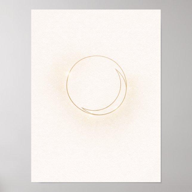 Poster Celestial Minimal Circle Wall Art - Boho Sun Disk (Frente)