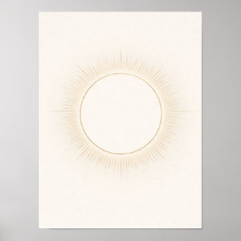 Poster Celestial Minimal Sun Wall Art – Neutral Beige 