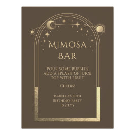 Pôster Celestial Mocha Dourada Mimosa Bar Sun Stars