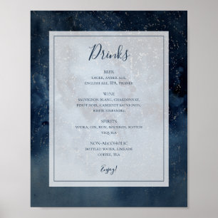 Poster Celestial Night Sky com Quadro Drinks