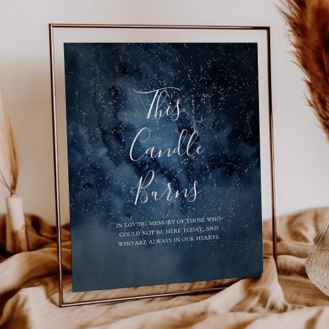 Poster Celestial Night Sky Silver Esta Vela Queima Sinal (Criador carregado)