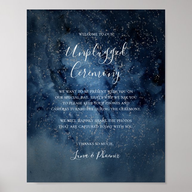 Poster Celestial Night Sky Silver Unplugged Ceremony Sina (Frente)