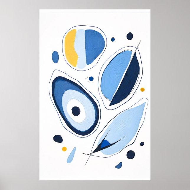 Poster Celestial Orb Odyssey Abstrato (Frente)