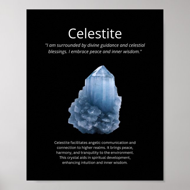 Poster Celestite Crystal Stone Significa (Frente)