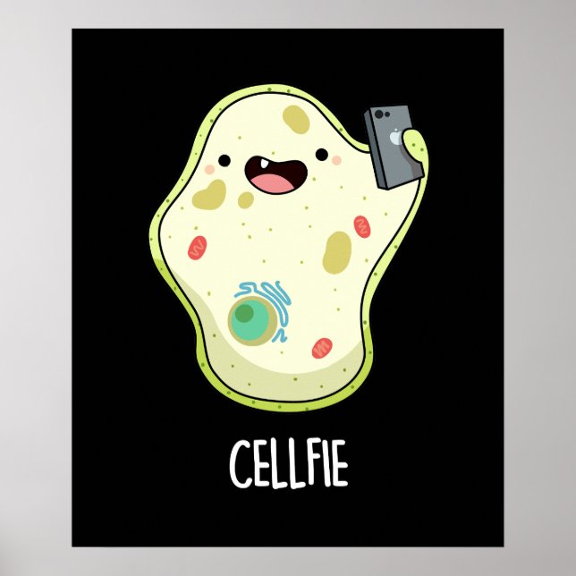 Poster Cellfie Funny Biology Selfie Pun Dark BG (Frente)