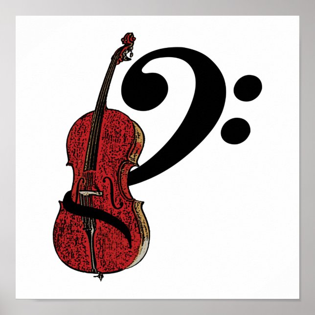 Pôster Cello Clef (Frente)
