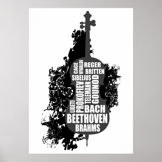 Poster Cello e compositores (Frente)