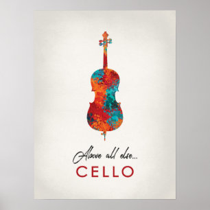 Poster Cello - Música Colorida Bril