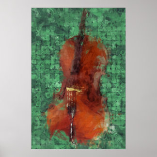 Poster Cello On Green