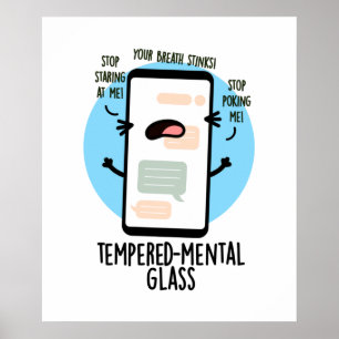 Poster Cellphone Engraçado de Vidro Temperado