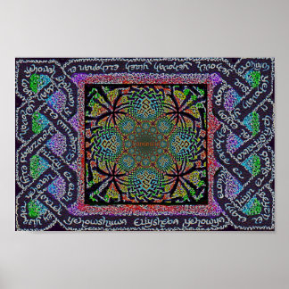 Poster Celtic Christian Hebrew nomes de YHWH knot