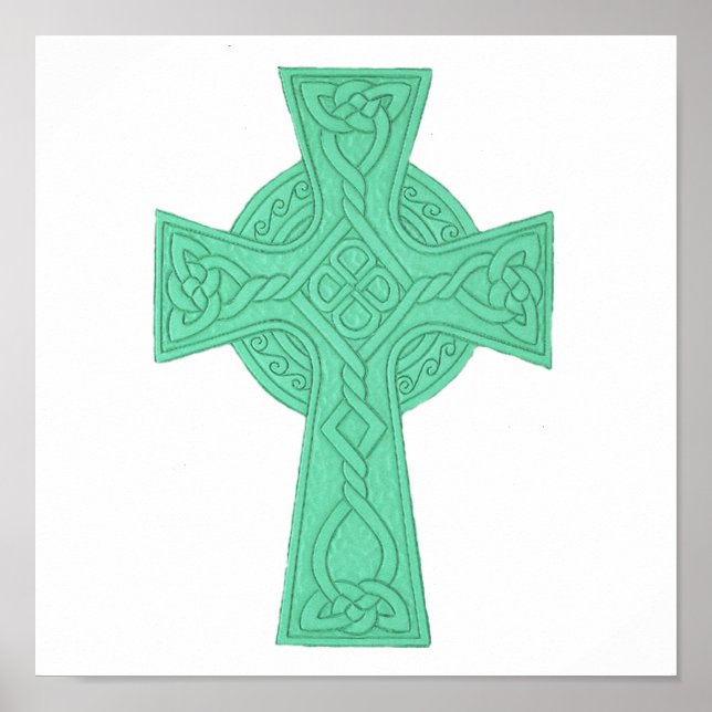 Poster Celtic Cross 3 Green (Frente)