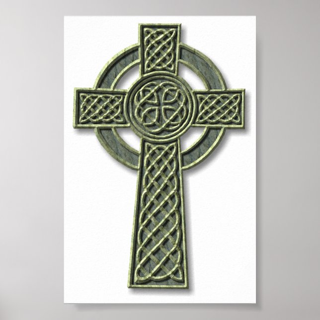 Pôster Celtic Cross - Green Stone (Frente)
