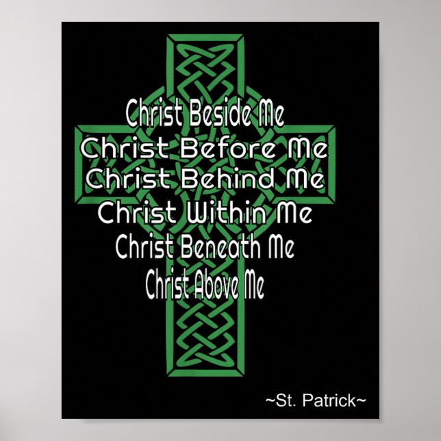 Poster Celtic Cross Shirt St Patrick's Prayer Christian  (Frente)