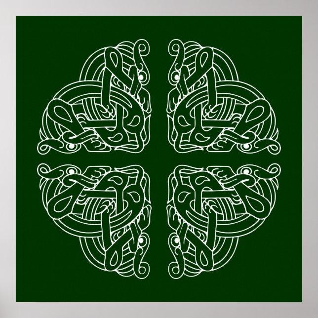 Pôster Celtic Hounds Mandala Design (Frente)