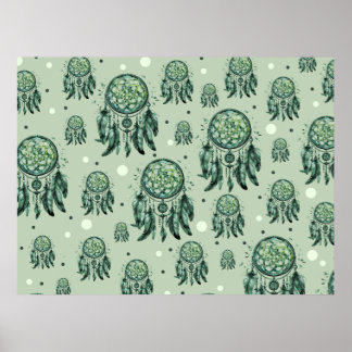 Poster Celtic knot green dreamcatcher