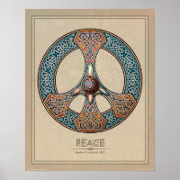 Poster Celtic Knotwork Peace Sign (16x20")