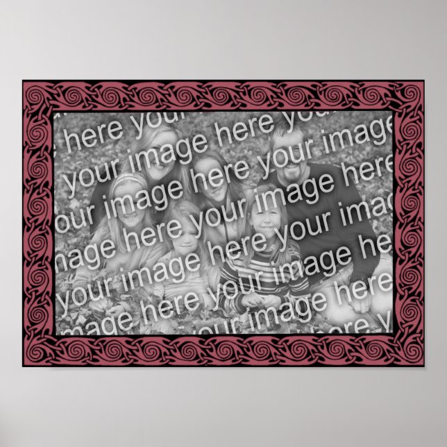 Poster Céltica Design Plum Frame Adicionar Sua Foto (Frente)