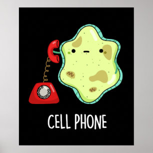 Poster Celular Engraçado Biologia Ciência Pun Dark BG