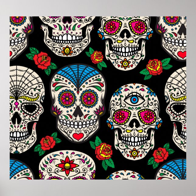 Poster Células e Rosas mexicanos: Design de Vintage (Frente)