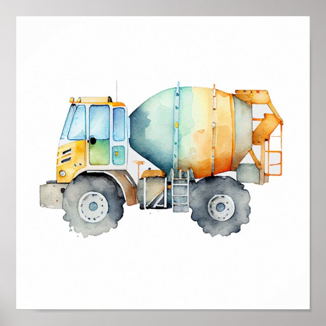 Poster Cement Mixer Wall Art (Frente)