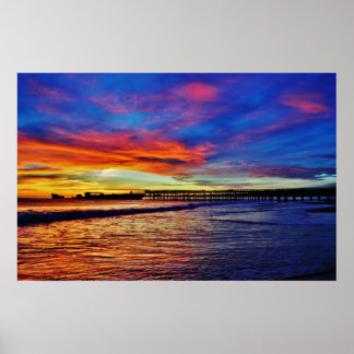 Poster Cement Ship Sunset