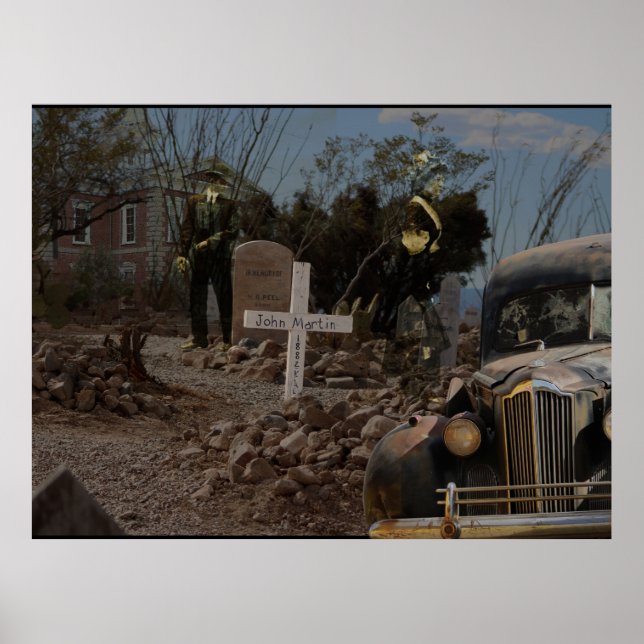Poster Cemitério assombrado em tombstone (Frente)