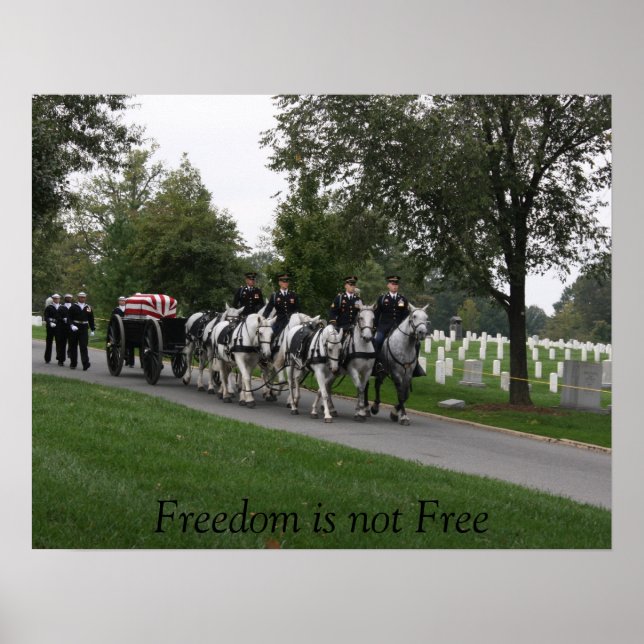 Poster cemitério de Arlington, desenhado a cavalo (Frente)