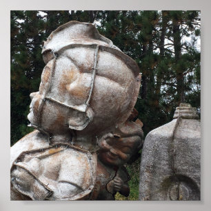 Poster cemitério de fibra de vidro, garanhão e pasta de