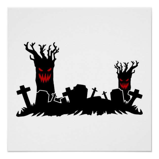 Pôster Cemitério de Halloween (Frente)