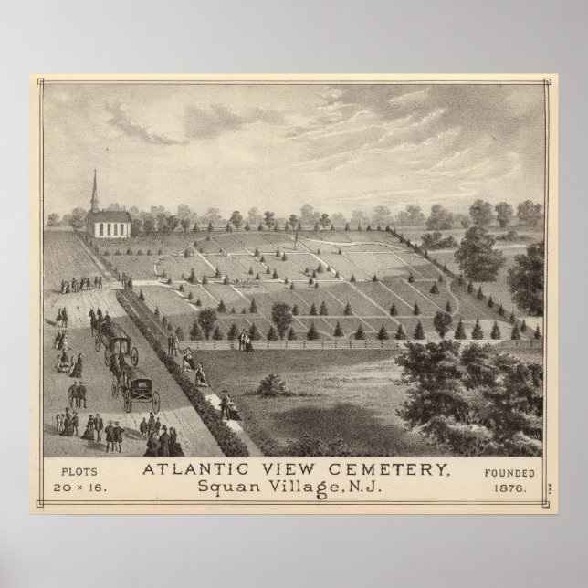 Poster Cemitério de Vista Atlântica, Aldeia de Praça, NJ (Frente)