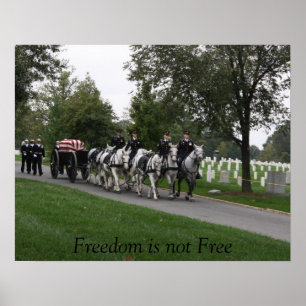 Pôster cemitério puxado a cavalo de Arlington do caixão